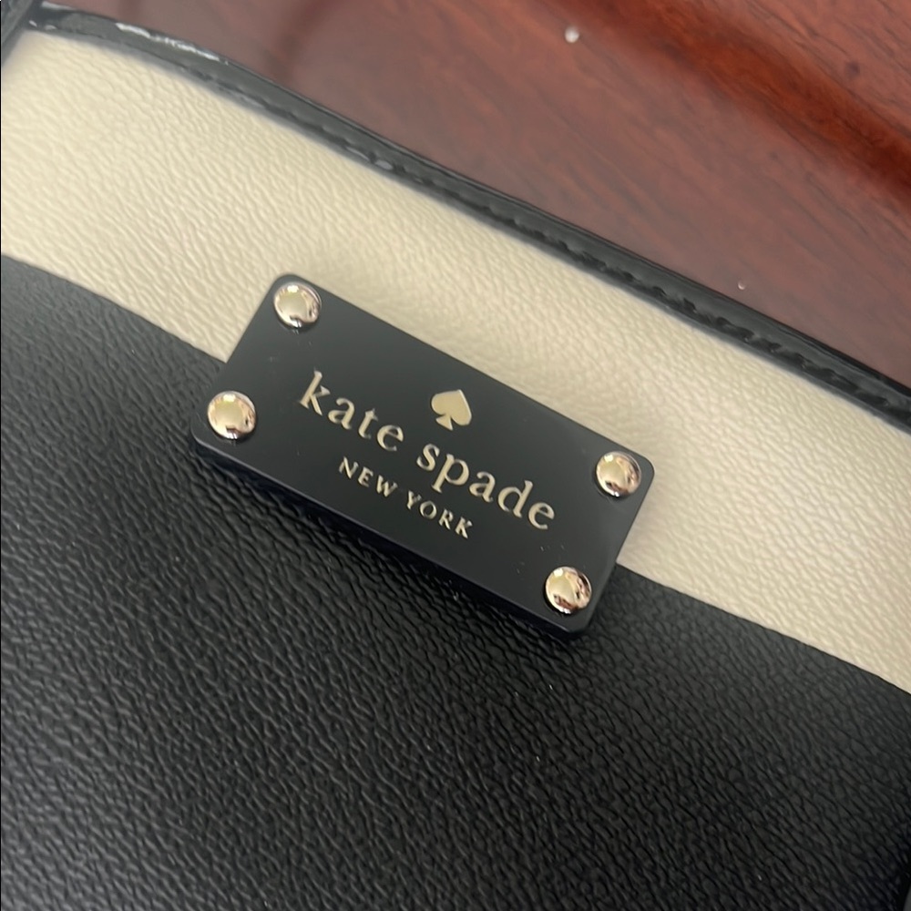 Kate Spade Black and White Striped Tote Bag - Picture 2 of 4